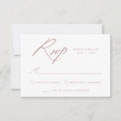 Elegant Dusty Rose Calligraphy Wedding RSVP Karte (Vorderseite)