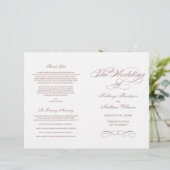 Elegant Dusty Rose Calligraphy Wedemony (Stehend Vorderseite)