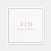 Elegant Dusty Rose Classic Script Monogram Wedding Serviette (Vorderseite)