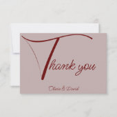 Elegant Dusty Rose Dankeskarte (Vorderseite)