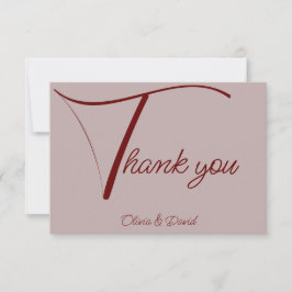 Elegant Dusty Rose Dankeskarte