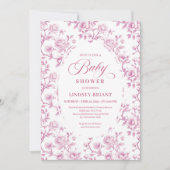 Elegant Dusty Rose Floral Baby Shower Invitation Einladung (Vorderseite)