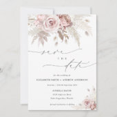 Elegant Dusty Rose Floral Save the Date Einladung (Vorderseite)