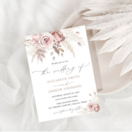Elegant Dusty Rose Floral Wedding Einladung