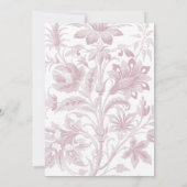 Elegant Dusty Rose Floral Wedding Einladung (Rückseite)