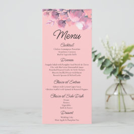 Elegant Dusty Rose Floral Wedding Menükarte