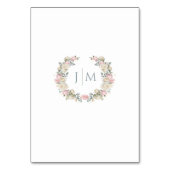 Elegant Dusty Rose Floral Wedding Tischnummern (Rückseite)