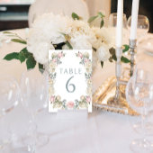 Elegant Dusty Rose Floral Wedding Tischnummern