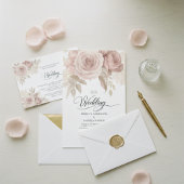Elegant Dusty Rose Floral Wedding with Greenery Einladung
