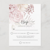 Elegant Dusty Rose Florals Wedding RSVP Einladungspostkarte (Vorderseite)