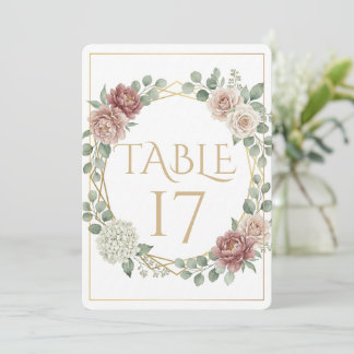 Elegant Dusty Rose Geometric Floral Watercolor 17