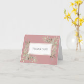 Elegant Dusty Rose Greenerity Wedding Karte (Gelbe Blume)