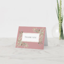Elegant Dusty Rose Greenerity Wedding Karte