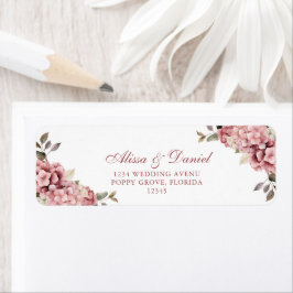Elegant Dusty Rose Hydrangea Wedding Address