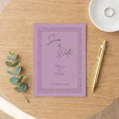 Elegant Dusty Rose Mauve Frame Script Save The Date