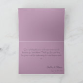 Elegant Dusty Rose Mauve Frame Script Wedding Dankeskarte (Innenseite)