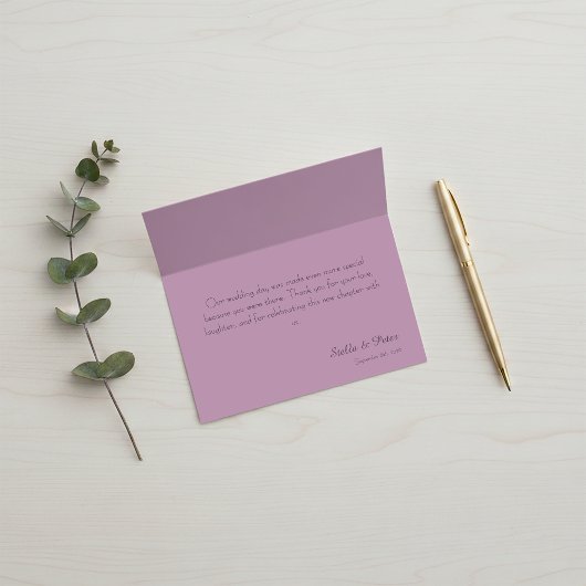 Elegant Dusty Rose Mauve Frame Script Wedding Dankeskarte