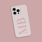 Elegant Dusty Rose Minimalistisch Initial Monogram Case-Mate iPhone Hülle