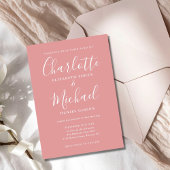 Elegant Dusty Rose Minimalistisch Script Wedding Einladung
