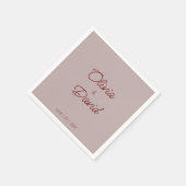 Elegant Dusty Rose Minimalistisch Wedding Serviette (Ecke)