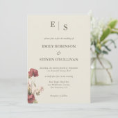 Elegant Dusty Rose Mit Monogramm Einladung (Stehend Vorderseite)