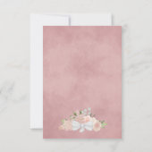 Elegant Dusty Rose Pink Floral Boho Hochzeit Save The Date (Rückseite)