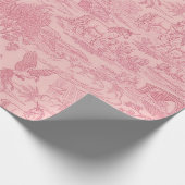Elegant Dusty Rose Pink Rococo Revival Toile Geschenkpapier (Ecke)
