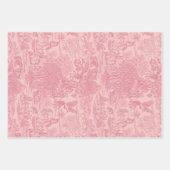 Elegant Dusty Rose Pink Rococo Revival Toile Geschenkpapier Set (Vorderseite)