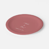 Elegant Dusty Rose Pink Wedding Paper Teller (Schrägansicht)