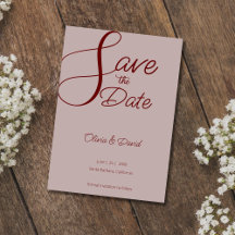 Elegant Dusty Rose Save the Date