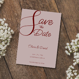 Elegant Dusty Rose Save the Date Einladung