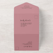 Elegant Dusty Rose Script Wedding All In One Einladung (Außenbereich)