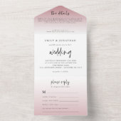 Elegant Dusty Rose Script Wedding All In One Einladung (Innen Boden)