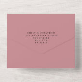 Elegant Dusty Rose Script Wedding All In One Einladung (Rückseite)