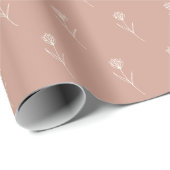Elegant Dusty Rose Simple Flower  Geschenkpapier (Rolleneckpunkt)
