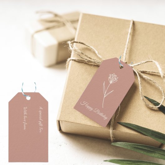 Elegant Dusty Rose Simple Flower Name Geschenkanhänger