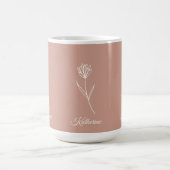 Elegant Dusty Rose Simple Flower Name Kaffeetasse (Mittel)