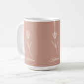 Elegant Dusty Rose Simple Flower Name Kaffeetasse (Vorderseite Links)