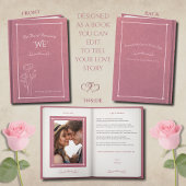 Elegant Dusty Rose Storybook Photo Anniversary Karte