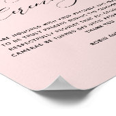 Elegant Dusty Rose Unplugged Zeremony Wedding Sign Poster (Ecke)