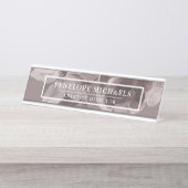 Elegant Dusty Rose Vintag Schreibtischnamensplakette (Vorderseite )