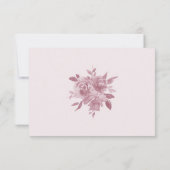 Elegant Dusty Rose Watercolor Floral Wedding RSVP (Rückseite)