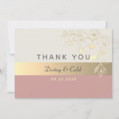 Elegant Dusty Rose Wedding Dankeskarte (Vorderseite)