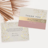 Elegant Dusty Rose Wedding Dankeskarte
