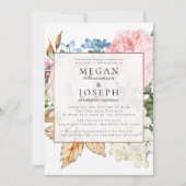 Elegant Dusty Rose Wedding Einladung (Vorderseite)