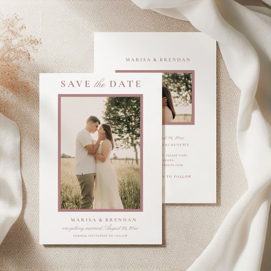 Elegant Dusty Rose Wedding Foto Save The Date