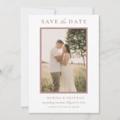 Elegant Dusty Rose Wedding Foto Save The Date (Vorderseite)