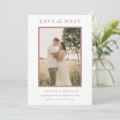 Elegant Dusty Rose Wedding Foto Save The Date (Stehend Vorderseite)