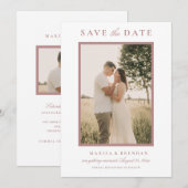 Elegant Dusty Rose Wedding Foto Save The Date (Vorne/Hinten)