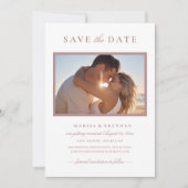 Elegant Dusty Rose Wedding Foto Save The Date (Vorderseite)